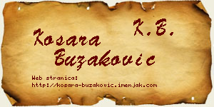 Kosara Buzaković vizit kartica